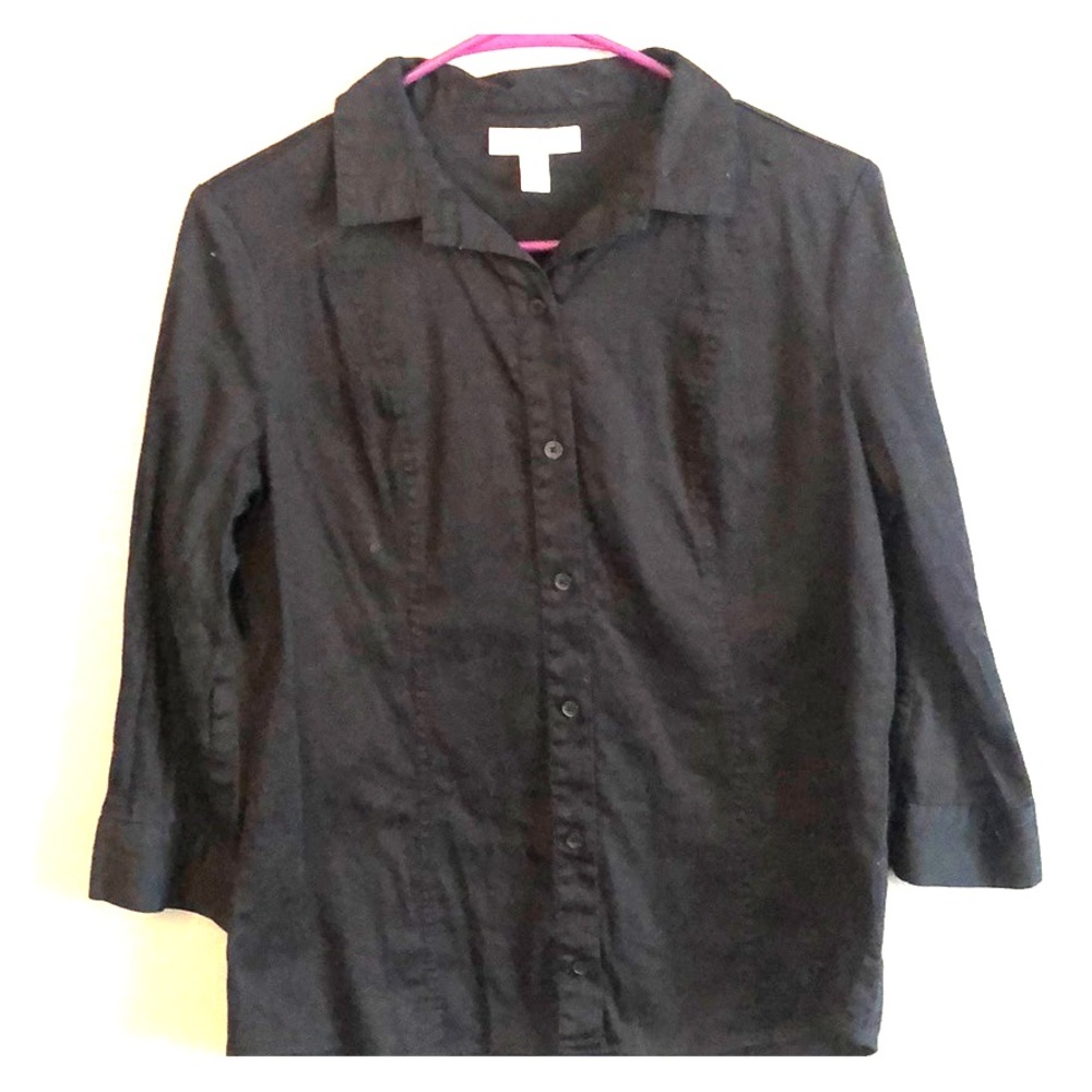Dana Buchman 3/4 Sleeve Bottom Down Dress Shirt